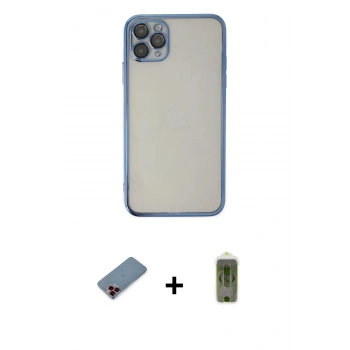 MARSİLYAN™- iPhone 11 Pro Kılıf Vadi Minimal - Siyah Joko Magic 5D Hayalet Cam + Metal Kamera Lens Koruma Cam - KI