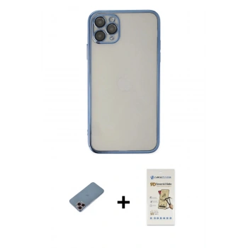 MARSİLYAN™- iPhone 11 Pro Kılıf Vadi Minimal - Siyah Mat Seramik Nano Ekran Koruyucu + Shine Kamera Lens Koruma Cam - PE