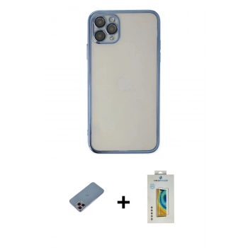 MARSİLYAN™- iPhone 11 Pro Kılıf Vadi Minimal - Siyah Polymer Nano Ekran Koruyucu + Shine Kamera Lens Koruma Cam - PE