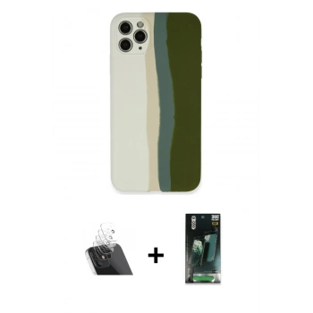 MARSİLYAN™- iPhone 11 Pro Kılıf Yadigar Çizgi - Şeffaf 360 Full Body Arka Koruyucu + Kamera Lens Koruma Cam - SF