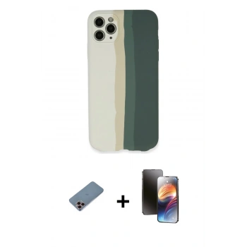 MARSİLYAN™- iPhone 11 Pro Kılıf Yadigar Çizgi - Siyah 3D Antistatik Mat Seramik Nano Ekran Koruyucu + Shine Kamera Lens Koruma Cam - PE