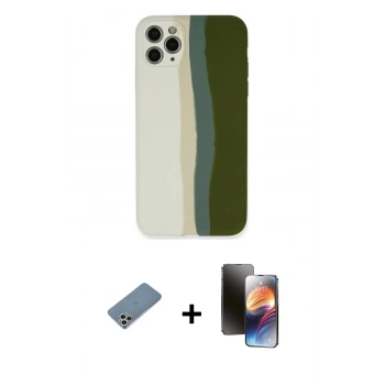 MARSİLYAN™- iPhone 11 Pro Kılıf Yadigar Çizgi - Siyah 3D Antistatik Mat Seramik Nano Ekran Koruyucu + Shine Kamera Lens Koruma Cam - GS