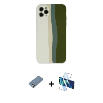MARSİLYAN™- iPhone 11 Pro Kılıf Yadigar Çizgi - Siyah 3D Antistatik Seramik Nano Ekran Koruyucu + Shine Kamera Lens Koruma Cam - GS