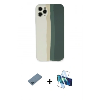 MARSİLYAN™- iPhone 11 Pro Kılıf Yadigar Çizgi - Siyah 3D Antistatik Seramik Nano Ekran Koruyucu + Shine Kamera Lens Koruma Cam - MI
