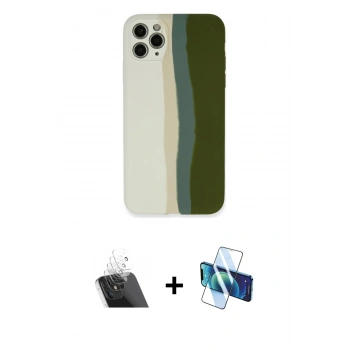 MARSİLYAN™- iPhone 11 Pro Kılıf Yadigar Çizgi - Siyah 3D Antistatik Seramik Nano Ekran Koruyucu + Kamera Lens Koruma Cam - SF