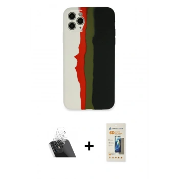 MARSİLYAN™- iPhone 11 Pro Kılıf Yadigar Çizgi - Siyah 6D Mat Seramik Hayalet Nano Ekran Koruyucu + Kamera Lens Koruma Cam - SF
