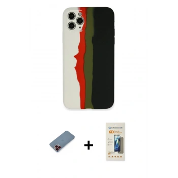 MARSİLYAN™- iPhone 11 Pro Kılıf Yadigar Çizgi - Siyah 6D Mat Seramik Hayalet Nano Ekran Koruyucu + Metal Kamera Lens Koruma Cam - KI