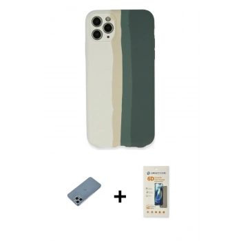 MARSİLYAN™- iPhone 11 Pro Kılıf Yadigar Çizgi - Siyah 6D Mat Seramik Hayalet Nano Ekran Koruyucu + Shine Kamera Lens Koruma Cam - SABE