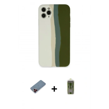 MARSİLYAN™- iPhone 11 Pro Kılıf Yadigar Çizgi - Siyah Joko Magic 5D Hayalet Cam + Metal Kamera Lens Koruma Cam - KI