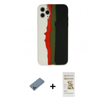 MARSİLYAN™- iPhone 11 Pro Kılıf Yadigar Çizgi - Siyah Mat Seramik Nano Ekran Koruyucu + Shine Kamera Lens Koruma Cam - GI