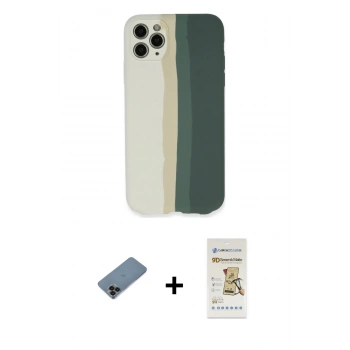 MARSİLYAN™- iPhone 11 Pro Kılıf Yadigar Çizgi - Siyah Mat Seramik Nano Ekran Koruyucu + Shine Kamera Lens Koruma Cam - SH