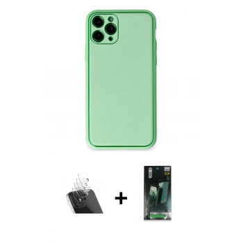 MARSİLYAN™- iPhone 11 Pro Kılıf Yadigar Klasik - Şeffaf 360 Full Body Arka Koruyucu + Kamera Lens Koruma Cam - SF