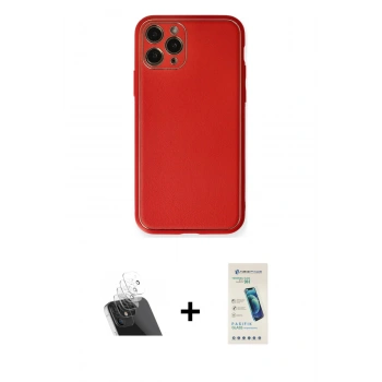 MARSİLYAN™- iPhone 11 Pro Kılıf Yadigar Klasik - Şeffaf Pasifik Cam Ekran Koruyucu + Kamera Lens Koruma Cam - SF