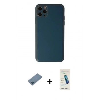 MARSİLYAN™- iPhone 11 Pro Kılıf Yadigar Klasik - Şeffaf Pasifik Cam Ekran Koruyucu + Shine Kamera Lens Koruma Cam - MI