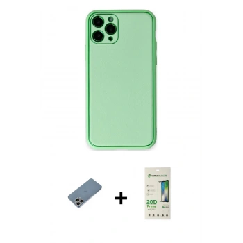 MARSİLYAN™- iPhone 11 Pro Kılıf Yadigar Klasik - Siyah 20D Premium Cam Ekran Koruyucu + Shine Kamera Lens Koruma Cam - GI