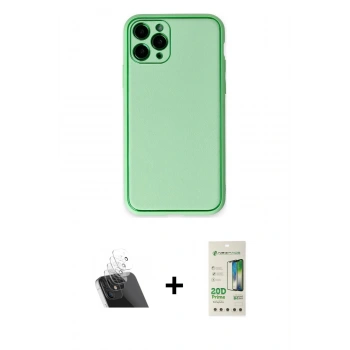 MARSİLYAN™- iPhone 11 Pro Kılıf Yadigar Klasik - Siyah 20D Premium Cam Ekran Koruyucu + Kamera Lens Koruma Cam - SF