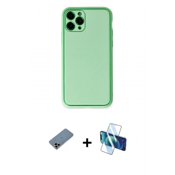MARSİLYAN™- iPhone 11 Pro Kılıf Yadigar Klasik - Siyah 3D Antistatik Seramik Nano Ekran Koruyucu + Shine Kamera Lens Koruma Cam - GD