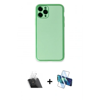MARSİLYAN™- iPhone 11 Pro Kılıf Yadigar Klasik - Siyah 3D Antistatik Seramik Nano Ekran Koruyucu + Kamera Lens Koruma Cam - SF