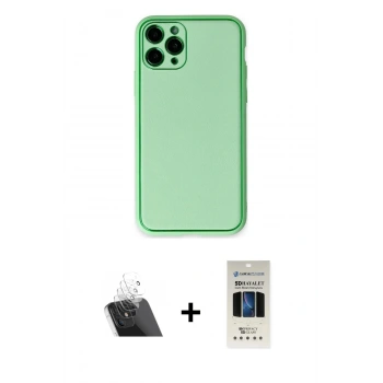 MARSİLYAN™- iPhone 11 Pro Kılıf Yadigar Klasik - Siyah 5D Hayalet Cam Ekran Koruyucu + Kamera Lens Koruma Cam - SF