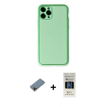 MARSİLYAN™- iPhone 11 Pro Kılıf Yadigar Klasik - Siyah 5D Hayalet Cam Ekran Koruyucu + Shine Kamera Lens Koruma Cam - GD