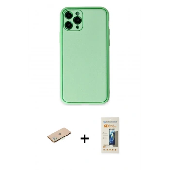 MARSİLYAN™- iPhone 11 Pro Kılıf Yadigar Klasik - Siyah 6D Mat Seramik Hayalet Nano Ekran Koruyucu + Renkli Kamera Lens Koruma Cam - YL