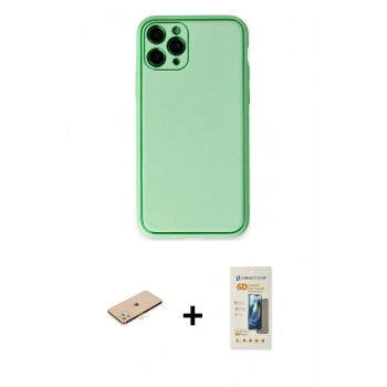 MARSİLYAN™- iPhone 11 Pro Kılıf Yadigar Klasik - Siyah 6D Mat Seramik Hayalet Nano Ekran Koruyucu + Renkli Kamera Lens Koruma Cam - SI