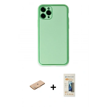MARSİLYAN™- iPhone 11 Pro Kılıf Yadigar Klasik - Siyah 6D Mat Seramik Hayalet Nano Ekran Koruyucu + Renkli Kamera Lens Koruma Cam - TU