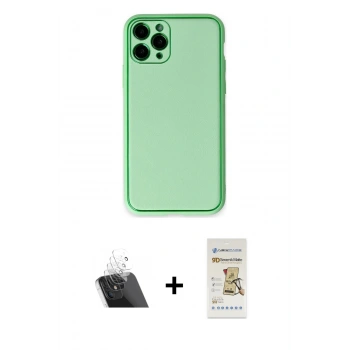 MARSİLYAN™- iPhone 11 Pro Kılıf Yadigar Klasik - Siyah Mat Seramik Nano Ekran Koruyucu + Kamera Lens Koruma Cam - SF
