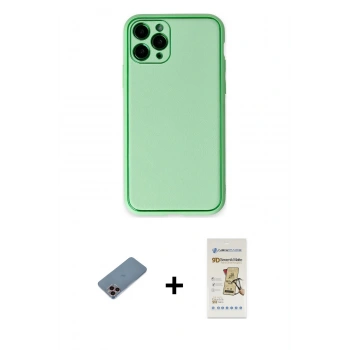 MARSİLYAN™- iPhone 11 Pro Kılıf Yadigar Klasik - Siyah Mat Seramik Nano Ekran Koruyucu + Shine Kamera Lens Koruma Cam - PE