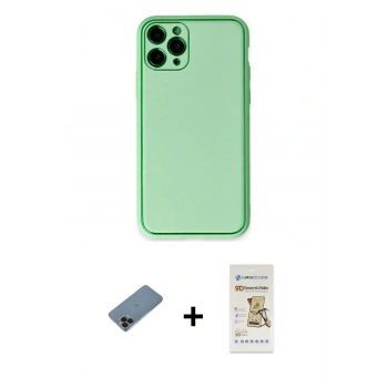 MARSİLYAN™- iPhone 11 Pro Kılıf Yadigar Klasik - Siyah Mat Seramik Nano Ekran Koruyucu + Shine Kamera Lens Koruma Cam - SH