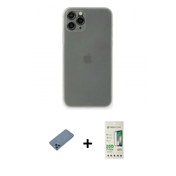 MARSİLYAN™- iPhone 11 Pro Kılıf Yadigar Yansıma Serisi - Siyah 20D Premium Cam Ekran Koruyucu + Shine Kamera Lens Koruma Cam - MI