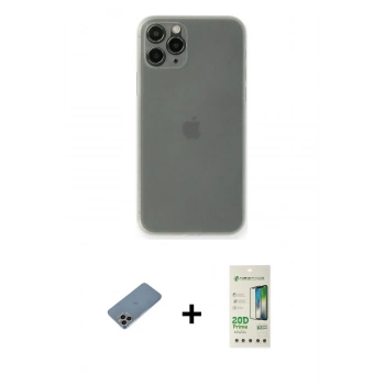MARSİLYAN™- iPhone 11 Pro Kılıf Yadigar Yansıma Serisi - Siyah 20D Premium Cam Ekran Koruyucu + Shine Kamera Lens Koruma Cam - GI