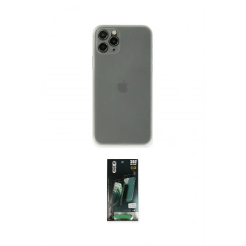 MARSİLYAN™- iPhone 11 Pro Kılıf Yadigar Yansıma Serisi - Siyah 360 Mat Full Body Arka Koruyucu