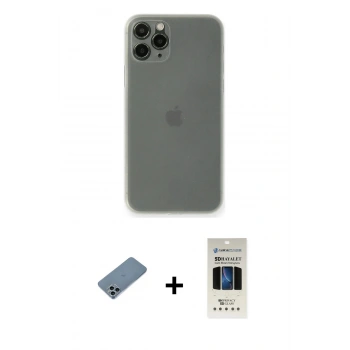 MARSİLYAN™- iPhone 11 Pro Kılıf Yadigar Yansıma Serisi - Siyah 5D Hayalet Cam Ekran Koruyucu + Shine Kamera Lens Koruma Cam - SABE