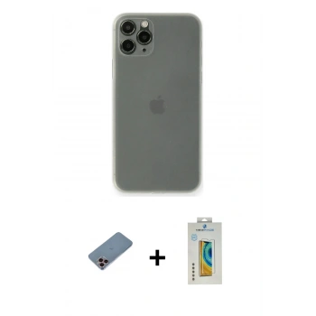 MARSİLYAN™- iPhone 11 Pro Kılıf Yadigar Yansıma Serisi - Siyah Polymer Nano Ekran Koruyucu + Shine Kamera Lens Koruma Cam - PE