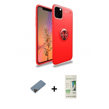 MARSİLYAN™- iPhone 11 Pro Kılıf Yankı Form Prime - Siyah 20D Premium Cam Ekran Koruyucu + Shine Kamera Lens Koruma Cam - GD