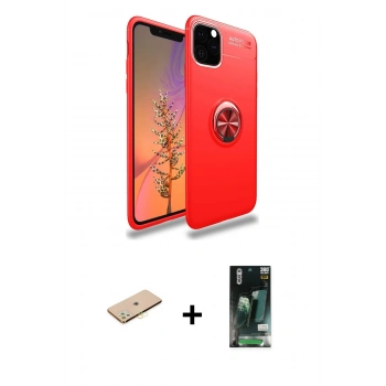 MARSİLYAN™- iPhone 11 Pro Kılıf Yankı Form Prime - Siyah 360 Mat Full Body Arka Koruyucu + Renkli Kamera Lens Koruma Cam - PE