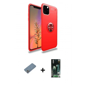 MARSİLYAN™- iPhone 11 Pro Kılıf Yankı Form Prime - Siyah 360 Mat Full Body Arka Koruyucu + Shine Kamera Lens Koruma Cam - GS