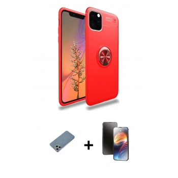 MARSİLYAN™- iPhone 11 Pro Kılıf Yankı Form Prime - Siyah 3D Antistatik Mat Seramik Nano Ekran Koruyucu + Shine Kamera Lens Koruma Cam - GS