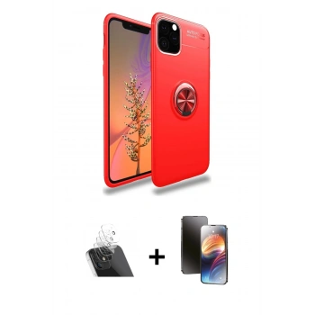 MARSİLYAN™- iPhone 11 Pro Kılıf Yankı Form Prime - Siyah 3D Antistatik Mat Seramik Nano Ekran Koruyucu + Kamera Lens Koruma Cam - SF