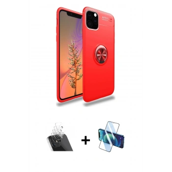MARSİLYAN™- iPhone 11 Pro Kılıf Yankı Form Prime - Siyah 3D Antistatik Seramik Nano Ekran Koruyucu + Kamera Lens Koruma Cam - SF