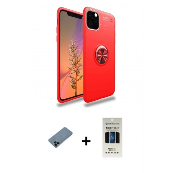 MARSİLYAN™- iPhone 11 Pro Kılıf Yankı Form Prime - Siyah 5D Hayalet Cam Ekran Koruyucu + Shine Kamera Lens Koruma Cam - SH