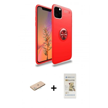 MARSİLYAN™- iPhone 11 Pro Kılıf Yankı Form Prime - Siyah Mat Seramik Nano Ekran Koruyucu + Renkli Kamera Lens Koruma Cam - MI