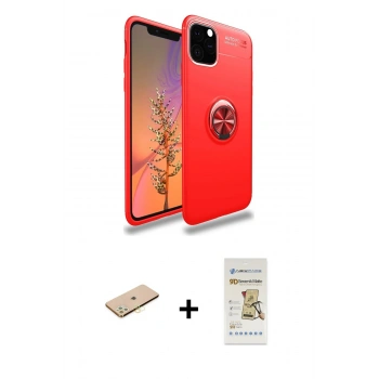 MARSİLYAN™- iPhone 11 Pro Kılıf Yankı Form Prime - Siyah Mat Seramik Nano Ekran Koruyucu + Renkli Kamera Lens Koruma Cam - PE
