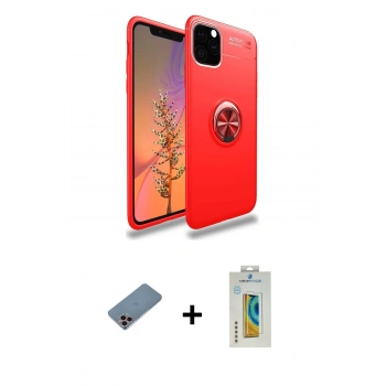 MARSİLYAN™- iPhone 11 Pro Kılıf Yankı Form Prime - Siyah Polymer Nano Ekran Koruyucu + Shine Kamera Lens Koruma Cam - PE