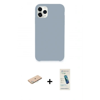 MARSİLYAN™- iPhone 11 Pro Kılıf Zirve Modern Özel Seri - Şeffaf Pasifik Cam Ekran Koruyucu + Renkli Kamera Lens Koruma Cam - MI