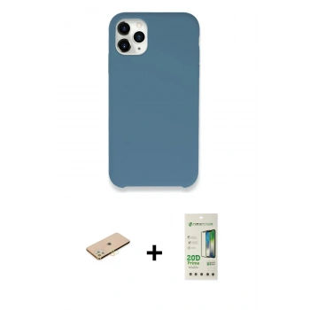 MARSİLYAN™- iPhone 11 Pro Kılıf Zirve Modern Özel Seri - Siyah 20D Premium Cam Ekran Koruyucu + Renkli Kamera Lens Koruma Cam - PE