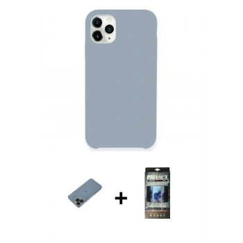 MARSİLYAN™- iPhone 11 Pro Kılıf Zirve Modern Özel Seri - Siyah 34D Hayalet Izgaralı Cam + Shine Kamera Lens Koruma Cam - SH