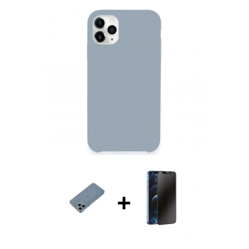 MARSİLYAN™- iPhone 11 Pro Kılıf Zirve Modern Özel Seri - Siyah 3D Antistatik Hayalet Cam Ekran Koruyucu + Shine Kamera Lens Koruma Cam - SABE