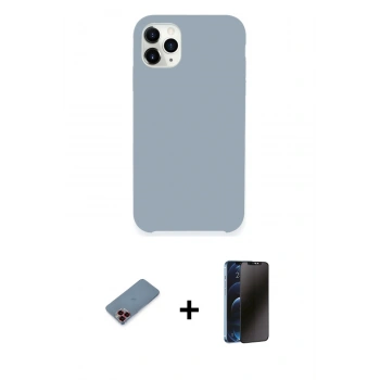 MARSİLYAN™- iPhone 11 Pro Kılıf Zirve Modern Özel Seri - Siyah 3D Antistatik Hayalet Cam Ekran Koruyucu + Metal Kamera Lens Koruma Cam - KI